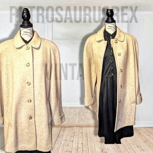 𝅺vintage 1980's Bromley Wool Blend Beige Peacoat Trench, Plus Size 16